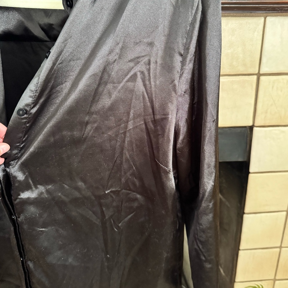 Lucca x Wildfang Black Satin Button Up - Picture 5 of 7